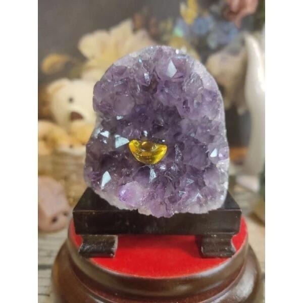 ✡️烏拉圭🇺🇾水晶原礦 大角趾 晶體透亮 紫晶陣 消磁 净化 紫水晶原石擺件 440g#341-細節圖7