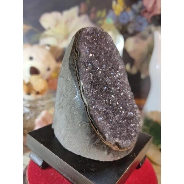 ✡️天然烏拉圭紫晶鎮 帶黃晶共生 小顆 紫晶鎮 防輻射 消磁 净化 紫水晶原石擺件 314g#348-細節圖6