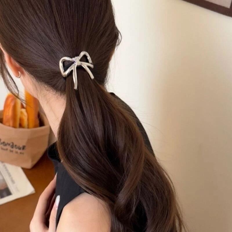 ✨台灣現貨🌿法式蝴蝶結髮繩 2024年新款 慵懶復古髦感韓系高彈性不傷髮綁頭髮髮圈 頭繩【ND94】-細節圖2