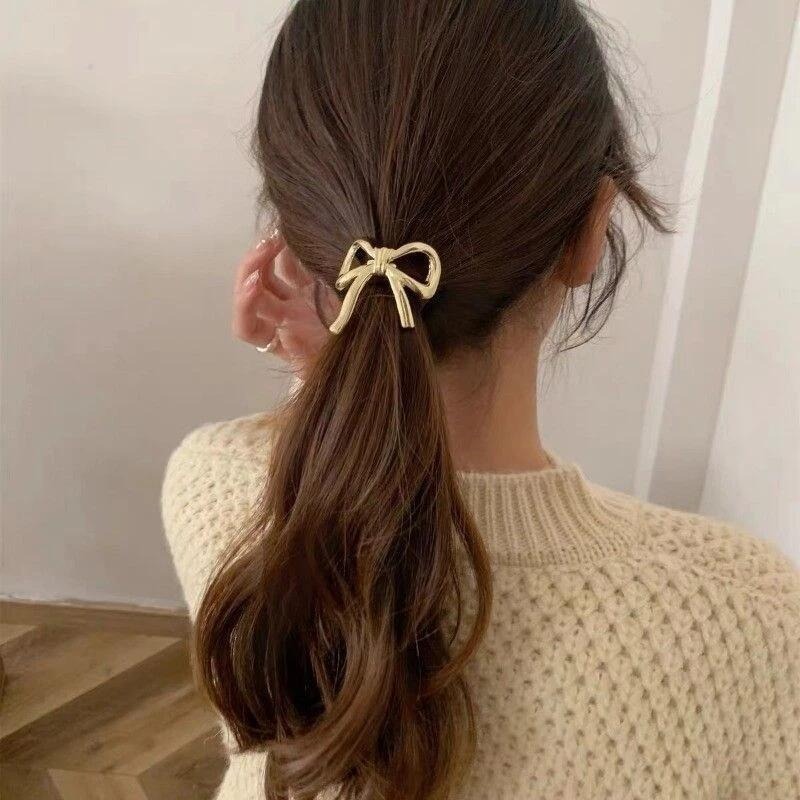 ✨台灣現貨🌿法式蝴蝶結髮繩 2024年新款 慵懶復古髦感韓系高彈性不傷髮綁頭髮髮圈 頭繩【ND94】-細節圖9