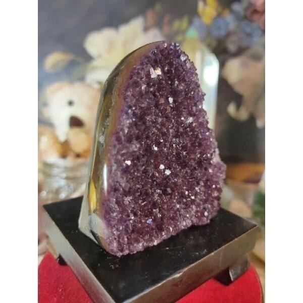 ✡️烏拉圭🇺🇾水晶原礦 紫晶鎮 紫紅色帶二次結晶 極光鈦瑪瑙線 小顆 彩晶鎮 消磁 净化 水晶原石擺件239g#35-細節圖6