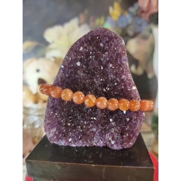 ✡️烏拉圭🇺🇾水晶原礦 紫晶鎮 紫紅色帶二次結晶 極光鈦瑪瑙線 小顆 彩晶鎮 消磁 净化 水晶原石擺件239g#35-細節圖7