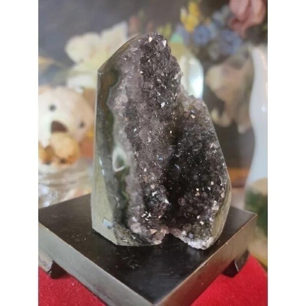 ✡烏拉圭🇺🇾水晶原礦 異象晶鎮 內凹帶球花 黑綠紫漸層色 二次結晶 小顆紫晶鎮 消磁净化 水晶原石擺件259g#34-細節圖6