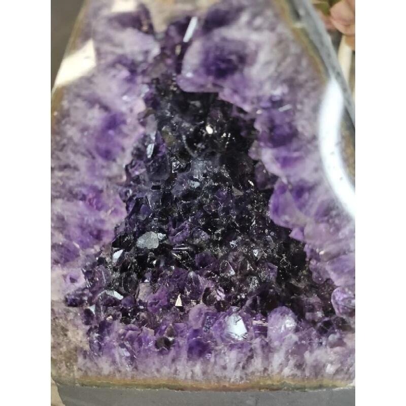 💰天然烏拉圭 ESP小晶洞 帶小方解石 錢袋子 桌上型聚財納氣~開運招正財~招貴人紫水晶洞 1802g#419-細節圖9