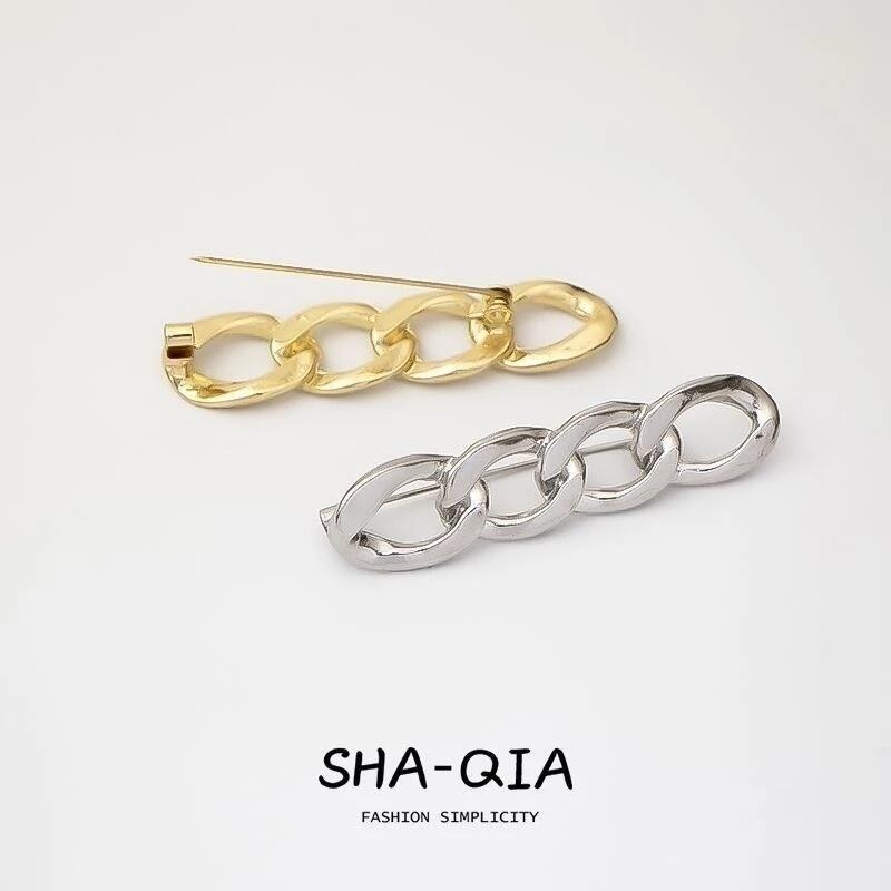 🔥台灣現貨🌿日韓時尚鍊條胸針 別針 固定衣服 防走光扣針 褲頭調節扣 收腰神器 可拆卸鑲鑽愛心迷你鈕扣無釘免縫I2-細節圖6