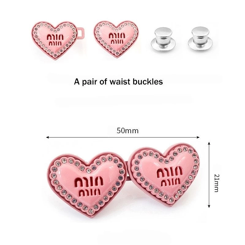 🔥台灣現貨🌿日韓時尚鍊條胸針 別針 固定衣服 防走光扣針 褲頭調節扣 收腰神器 可拆卸鑲鑽愛心迷你鈕扣無釘免縫I2-細節圖8