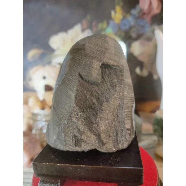 ✡️烏拉圭水晶原礦 異象晶鎮 內凹帶黃晶漸層色 二次結晶 藍色瑪瑙線 紫晶鎮 消磁净化水晶原石擺件 343g#343-細節圖4