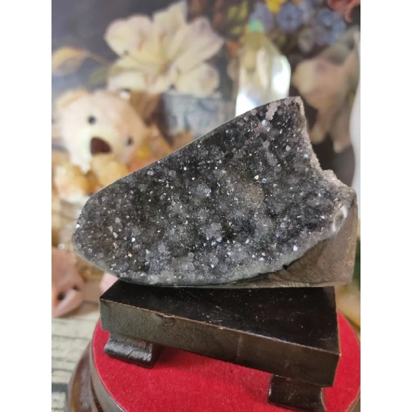 ✡️烏拉圭🇺🇾水晶原礦 異象晶鎮 內凹 帶球花、黃晶、方解石 小顆紫晶鎮 消磁 净化 水晶原石擺件 188g#349-細節圖8