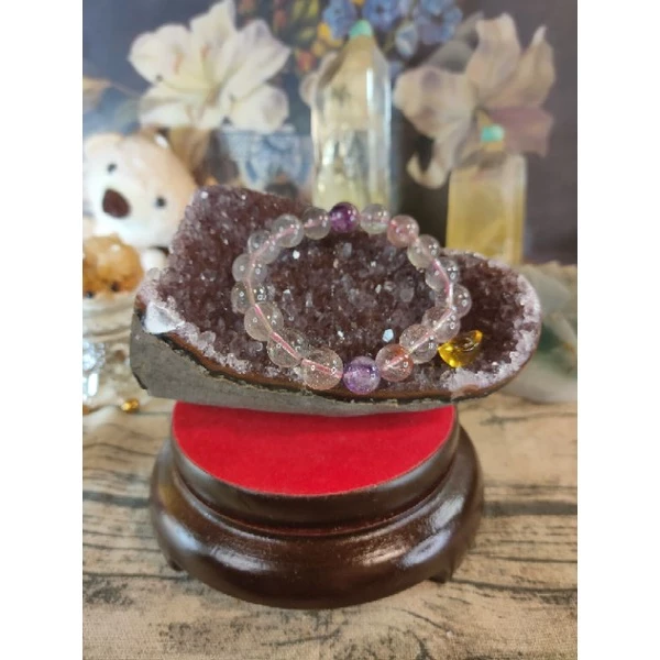 ✡️天然烏拉圭異象 紫晶鎮 深咖啡色 帶二次結晶 紫水晶 彩晶鎮 防幅攝電磁波 消磁 净化 742g#331-細節圖9