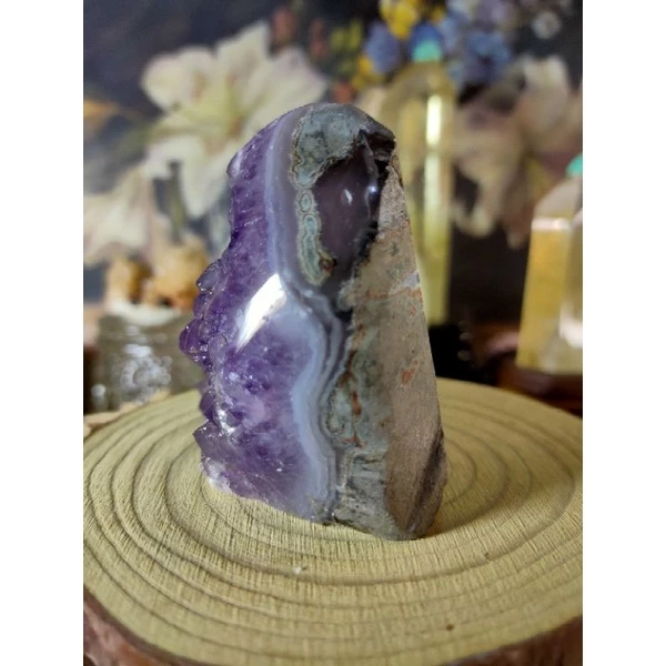 ✡️天然紫水晶 紫晶陣 小顆拇指晶鎮 防幅攝 消磁 净化 水晶原石 天然紫水晶 晶簇擺件 206g-細節圖3