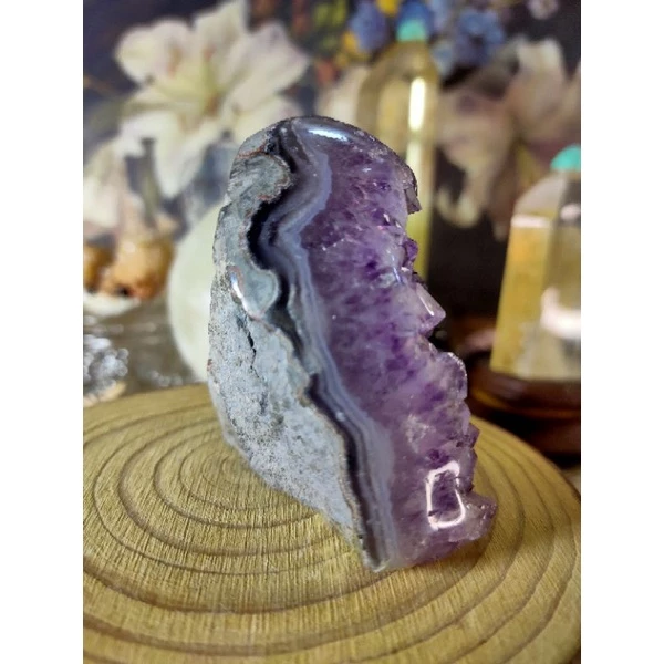 ✡️天然紫水晶 紫晶陣 小顆拇指晶鎮 防幅攝 消磁 净化 水晶原石 天然紫水晶 晶簇擺件 206g-細節圖5