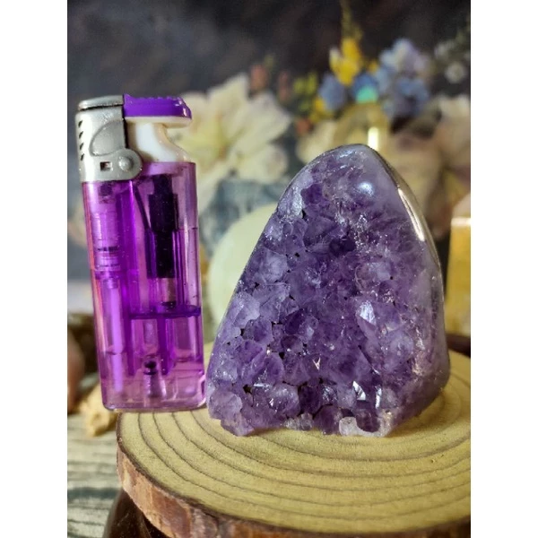 ✡️天然紫水晶 紫晶陣 小顆拇指晶鎮 防幅攝 消磁 净化 水晶原石 天然紫水晶 晶簇擺件 206g-細節圖7