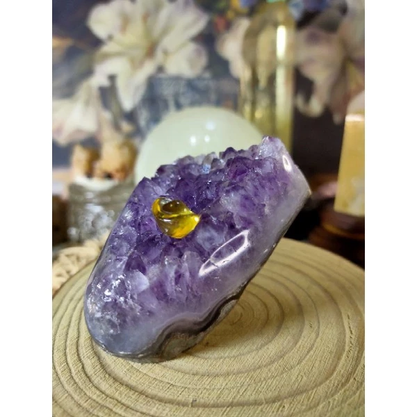 ✡️天然紫水晶 紫晶陣 小顆拇指晶鎮 防幅攝 消磁 净化 水晶原石 天然紫水晶 晶簇擺件 206g-細節圖9