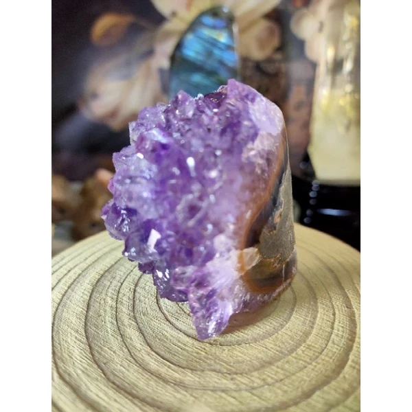 ✡️烏拉圭🇺🇾 紫水晶原礦 小顆 拇指晶鎮 爆花晶體透亮 紫晶陣 消磁 净化 水晶原石 晶簇擺件 187g#221-細節圖3