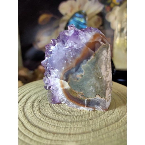 ✡️烏拉圭🇺🇾 紫水晶原礦 小顆 拇指晶鎮 爆花晶體透亮 紫晶陣 消磁 净化 水晶原石 晶簇擺件 187g#221-細節圖4