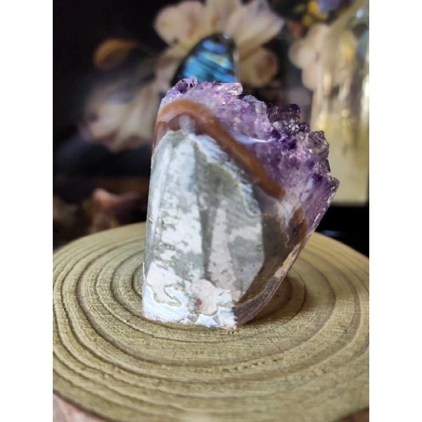 ✡️烏拉圭🇺🇾 紫水晶原礦 小顆 拇指晶鎮 爆花晶體透亮 紫晶陣 消磁 净化 水晶原石 晶簇擺件 187g#221-細節圖5