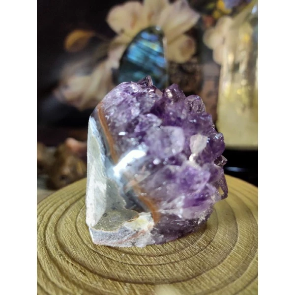 ✡️烏拉圭🇺🇾 紫水晶原礦 小顆 拇指晶鎮 爆花晶體透亮 紫晶陣 消磁 净化 水晶原石 晶簇擺件 187g#221-細節圖6