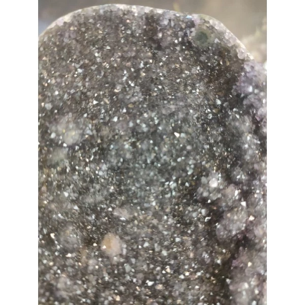 ✡️烏拉圭🇺🇾水晶原礦 異象晶鎮 近黑灰色帶球花 二次結晶、黃晶  財眼 消磁 净化 水晶原石擺件 附訂製底座537-細節圖8