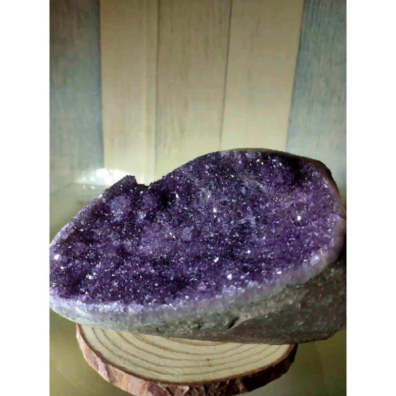 ✡️紫水晶 超美細沙水晶 紫晶異象晶鎮  內凹 紫水晶 防幅攝 消磁 净化 水晶原石擺件1161g#284-細節圖7