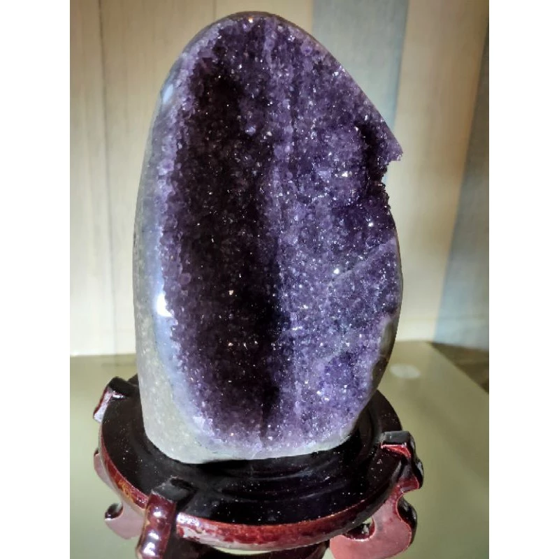 ✡️紫水晶 超美細沙水晶 紫晶異象晶鎮  內凹 紫水晶 防幅攝 消磁 净化 水晶原石擺件1161g#284-細節圖8