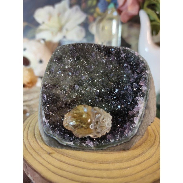 ✡️烏拉圭🇺🇾水晶原礦 異象晶鎮 內凹 帶綠漸層色 二次結晶 彩晶鎮 消磁 净化 水晶原石擺件 265g#339-細節圖7