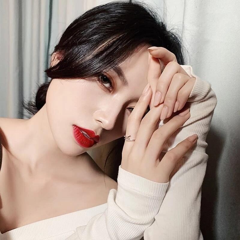 💍台灣現貨🌿韓國東大門簡約冷淡風交叉戒指 時尚個性ins潮日系 微鑲輕奢開口戒食指尾戒指環-細節圖3