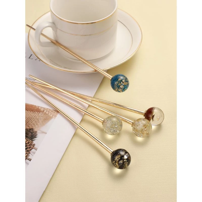 ✨台灣現貨🌿🌈璨星空髮簪 日系簪子女可愛少女盤發金箔發插髮釵優雅頭飾品 復古風髮飾 中國風髮飾-細節圖10