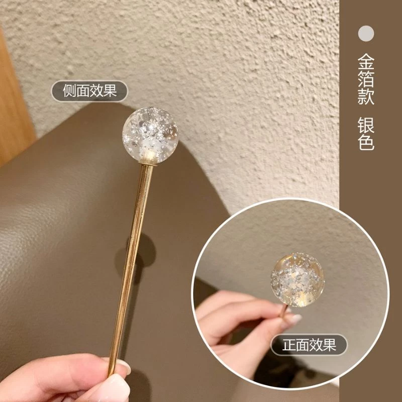 ✨台灣現貨🌿🌈璨星空髮簪 日系簪子女可愛少女盤發金箔發插髮釵優雅頭飾品 復古風髮飾 中國風髮飾-規格圖11