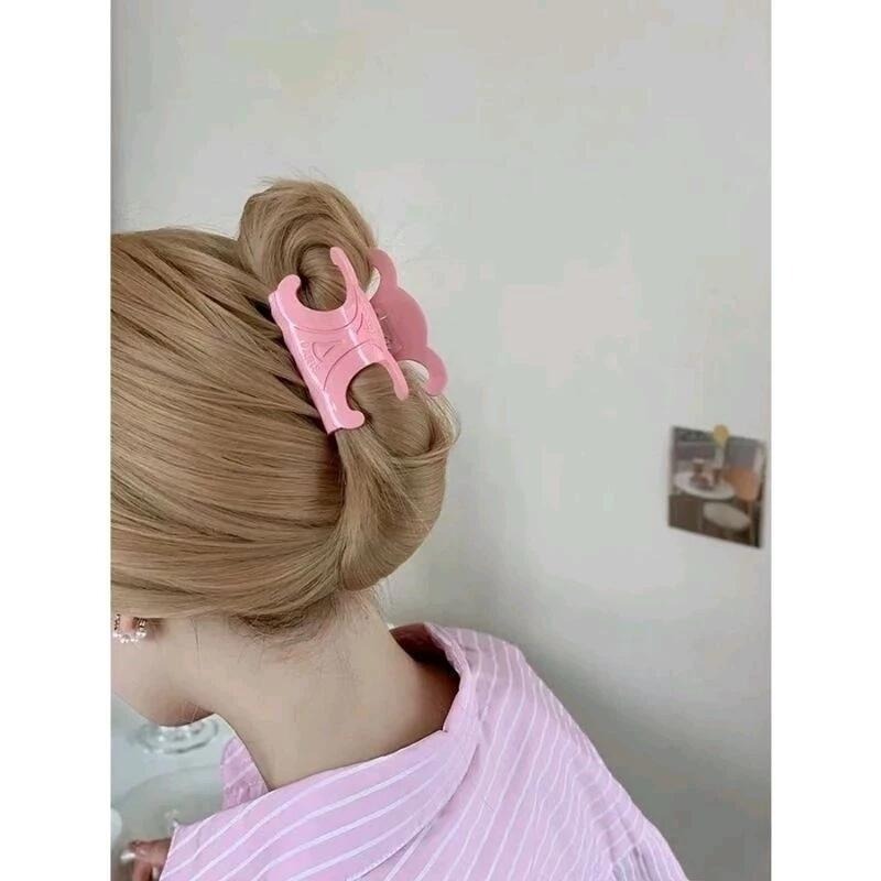 ✨台灣現貨🌿凱旋門髮飾 韓國髮夾 亞克力 鯊魚夾 後腦勺髮抓 小眾設計盤髮夾 氣質時尚百搭頭飾【M3】-細節圖6