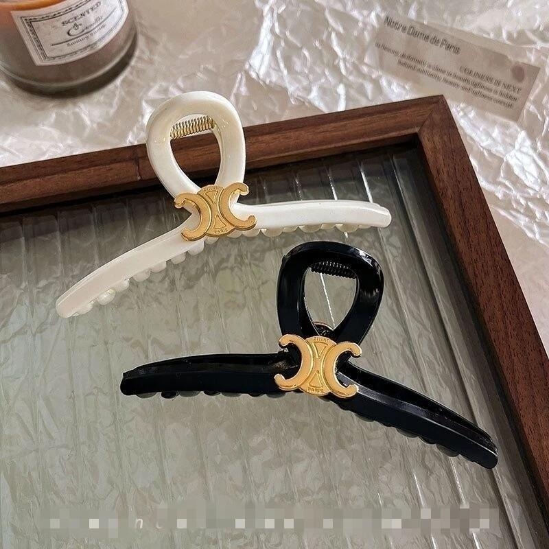 ✨台灣現貨🌿凱旋門髮飾 韓國髮夾 亞克力 鯊魚夾 後腦勺髮抓 小眾設計盤髮夾 氣質時尚百搭頭飾【M3】-細節圖7