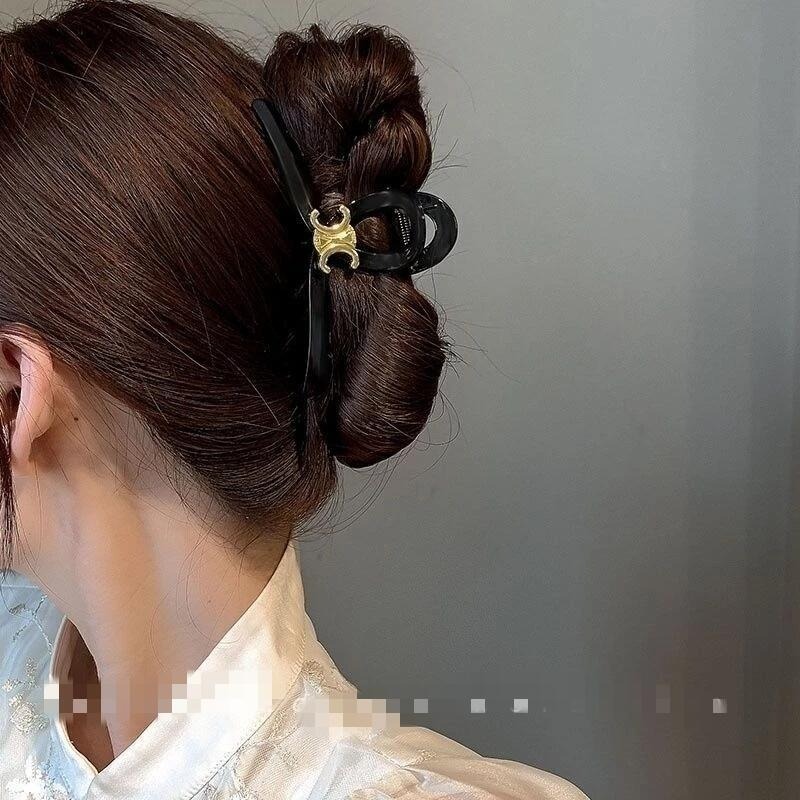 ✨台灣現貨🌿凱旋門髮飾 韓國髮夾 亞克力 鯊魚夾 後腦勺髮抓 小眾設計盤髮夾 氣質時尚百搭頭飾【M3】-細節圖9