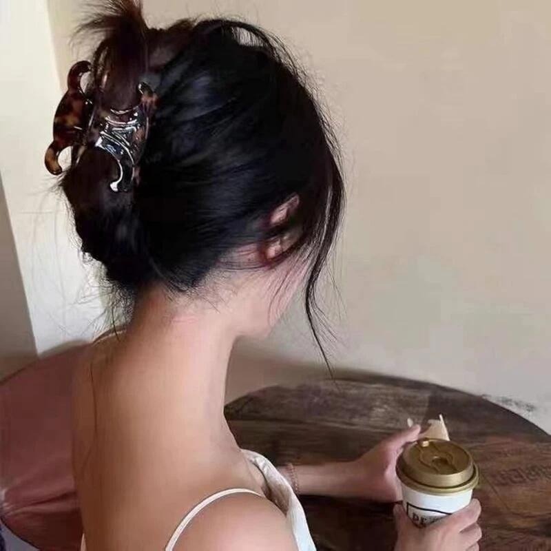 ✨台灣現貨🌿凱旋門髮飾 韓國髮夾 亞克力 鯊魚夾 後腦勺髮抓 小眾設計盤髮夾 氣質時尚百搭頭飾【M3】-細節圖2