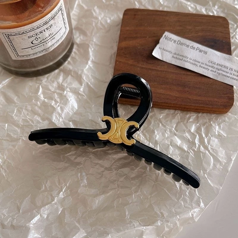 ✨台灣現貨🌿凱旋門髮飾 韓國髮夾 亞克力 鯊魚夾 後腦勺髮抓 小眾設計盤髮夾 氣質時尚百搭頭飾【M3】-規格圖10