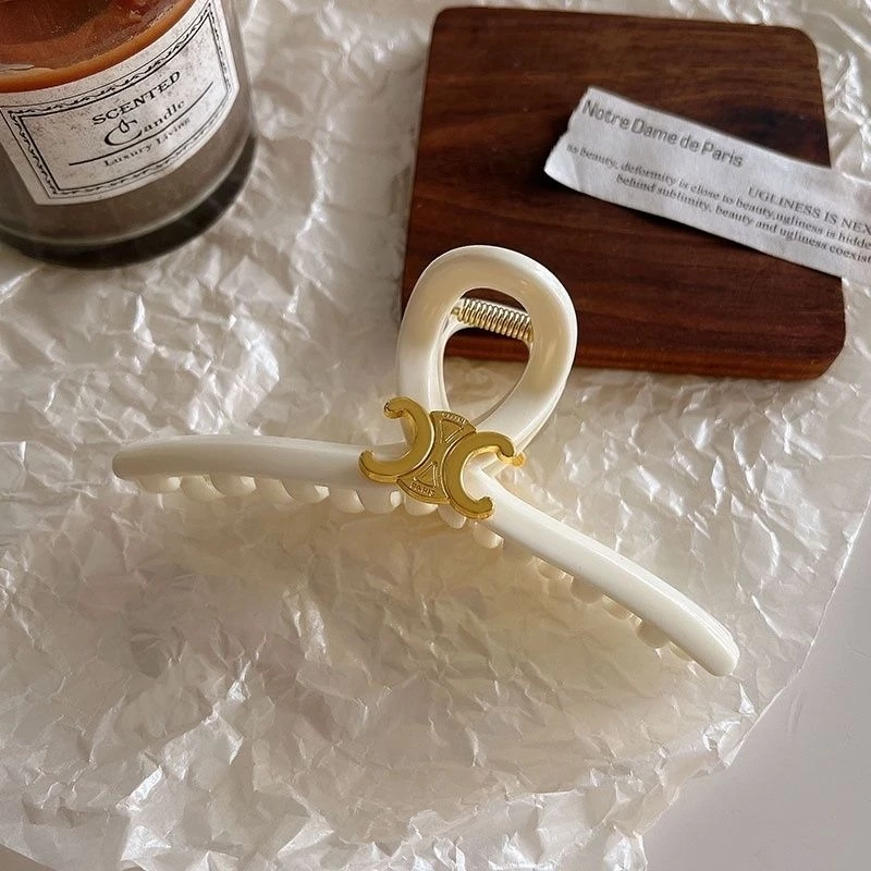 ✨台灣現貨🌿凱旋門髮飾 韓國髮夾 亞克力 鯊魚夾 後腦勺髮抓 小眾設計盤髮夾 氣質時尚百搭頭飾【M3】-規格圖10