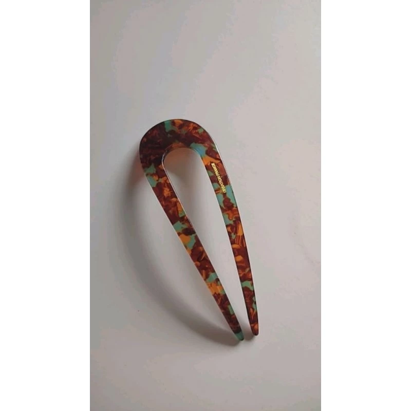 ✨台灣現貨🌿極簡風 醋酸簡約U型髮簪 網紅氣質碎花簪子 現代丸子頭盤髮髮插【L19】-規格圖10