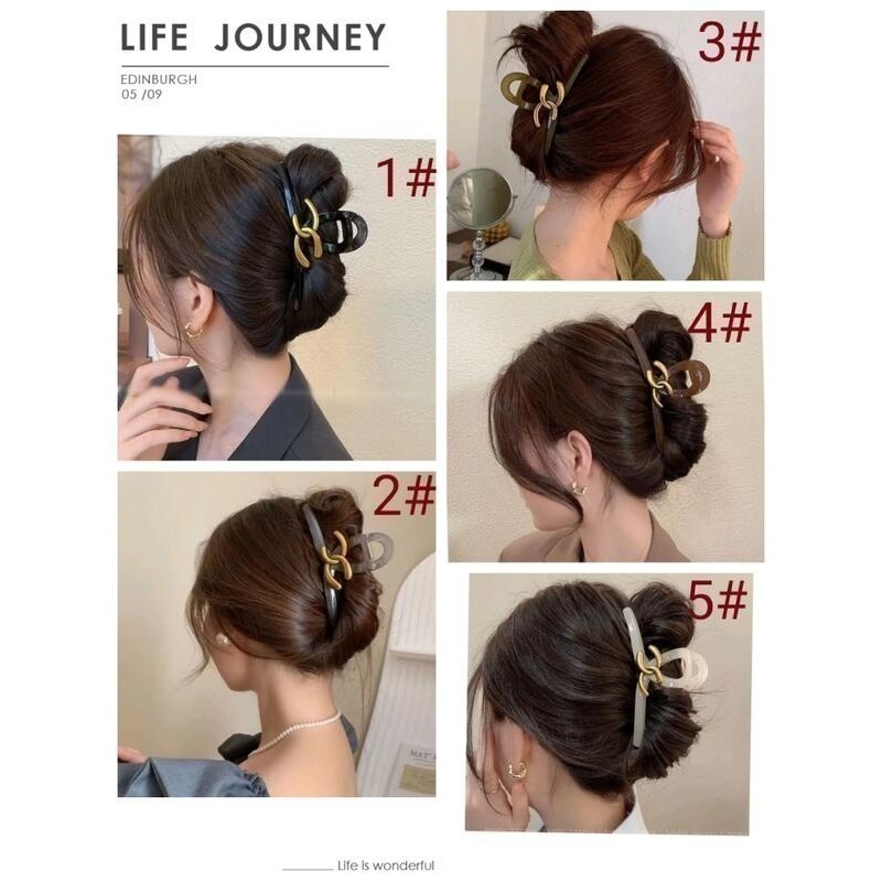 ✨台灣現貨🌿復古小香風 亞克力 超大抓夾 髮量多 鯊魚夾 馬尾夾 盤髮夾【M31】-細節圖10