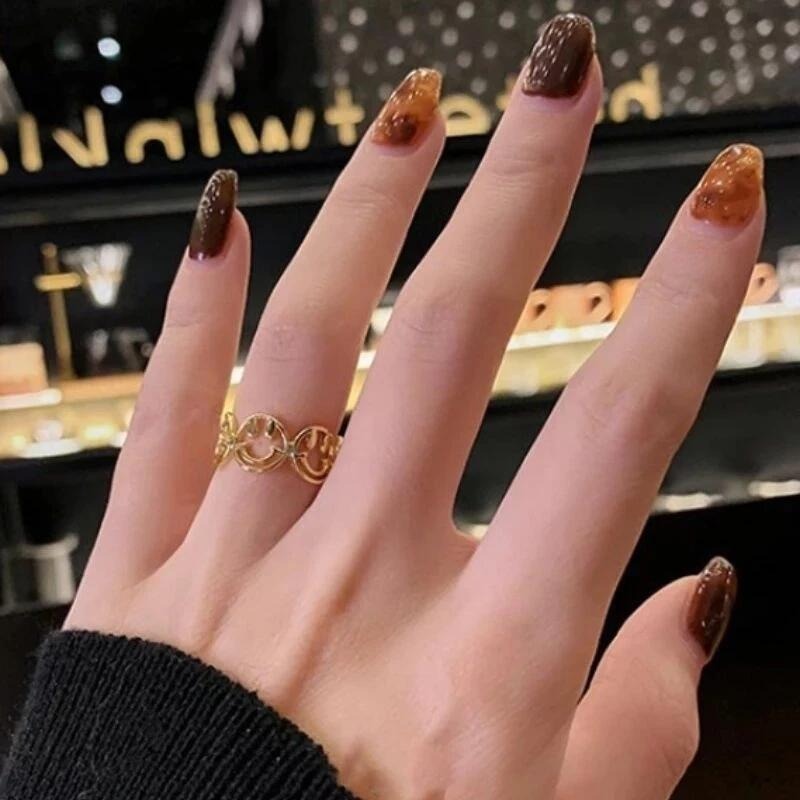 💍台灣現貨🌿新款冷淡風~笑臉戒指 ins時尚個性開口可調整指環鏤空笑臉戒圈【O63】-細節圖4