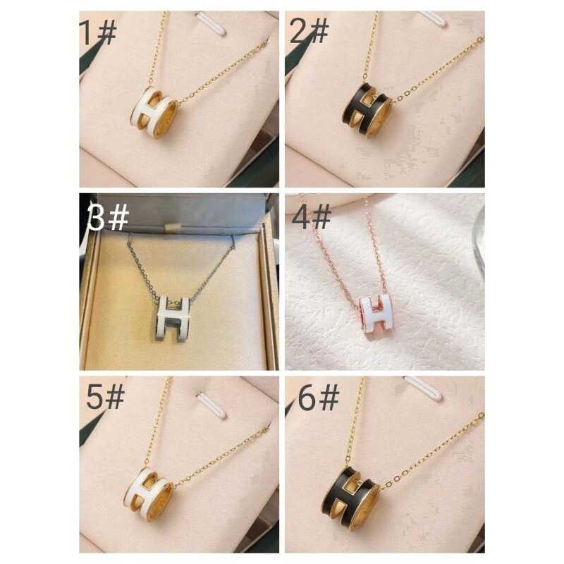 👗台灣現貨🌿韓國時尚潮流H字母吊墜項鍊 簡約氣質百搭網紅鎖骨鏈 頸鍊 短鍊【Q79】-細節圖10