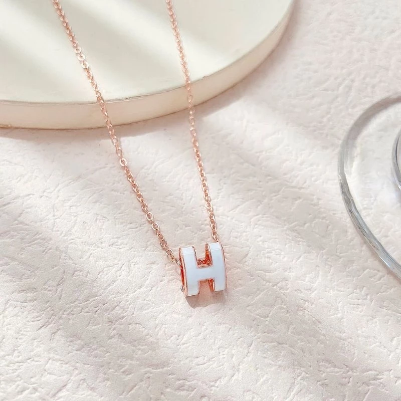 👗台灣現貨🌿韓國時尚潮流H字母吊墜項鍊 簡約氣質百搭網紅鎖骨鏈 頸鍊 短鍊【Q79】-規格圖10