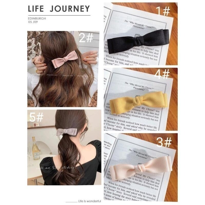 ✨台灣現貨🌿日韓純色雙層蝴蝶結彈簧夾 簡約風甜美氣質髮夾 頂夾 半扎頭髮公主頭髮飾【N68】-細節圖10