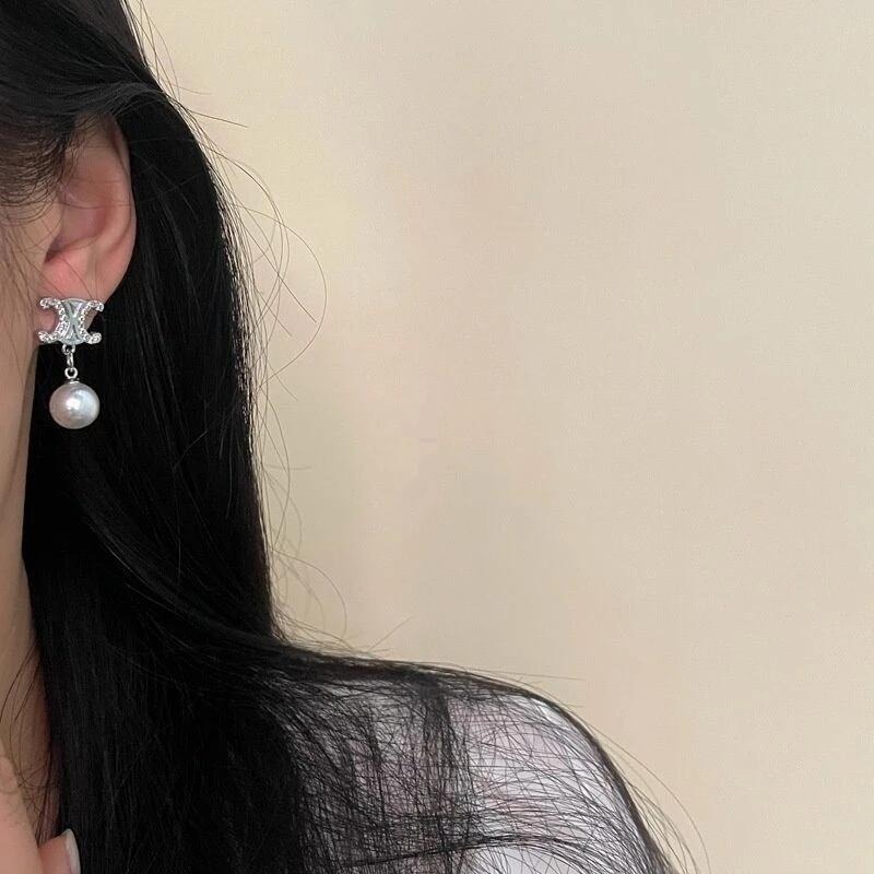 💖台灣現貨🌿925銀針法式復古凱旋門珍珠耳環 簡約銀色微鑲鑽珍珠耳環【G171】-細節圖7