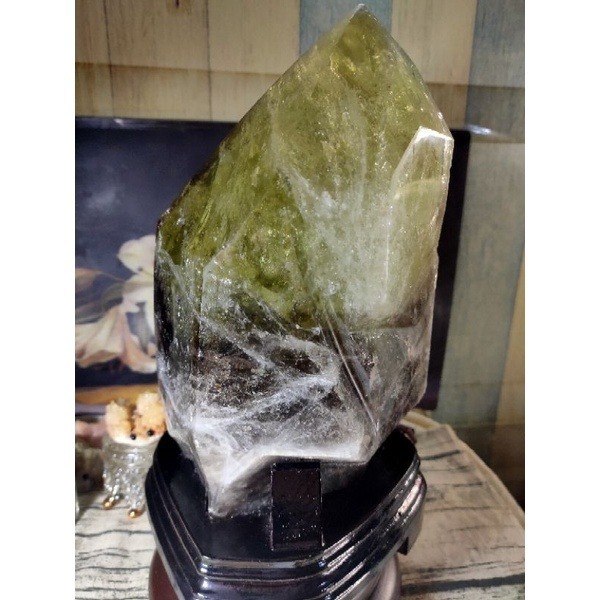 ✡️台灣現貨💰天然黃水晶茶晶共生晶柱 大晶柱 帶彩虹光 尖頭完整 招財擺件 5500g-細節圖5