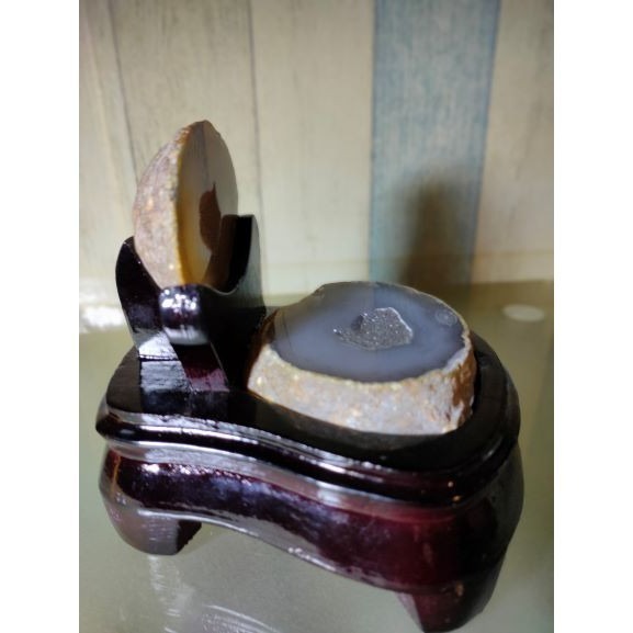 💰天然 小巧迷你瑪瑙聚寶盆 桌上擺件 藏風聚氣~圓滿如意~對己生財-細節圖4