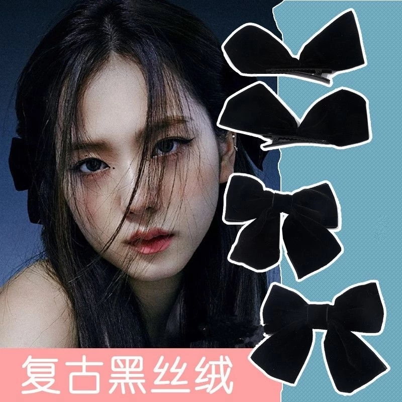 ✨台灣現貨🌿jisoo金智秀同款蝴蝶結髮夾 邊夾 半片式髮夾 鴨嘴夾 韓國ins少女頭飾 時尚潮流百搭蝴蝶結髮夾N42-細節圖2