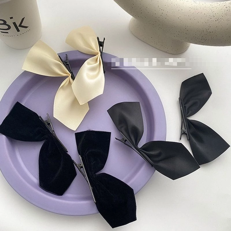 ✨台灣現貨🌿jisoo金智秀同款蝴蝶結髮夾 邊夾 半片式髮夾 鴨嘴夾 韓國ins少女頭飾 時尚潮流百搭蝴蝶結髮夾N42-細節圖3