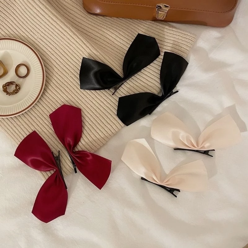 ✨台灣現貨🌿jisoo金智秀同款蝴蝶結髮夾 邊夾 半片式髮夾 鴨嘴夾 韓國ins少女頭飾 時尚潮流百搭蝴蝶結髮夾N42-細節圖6
