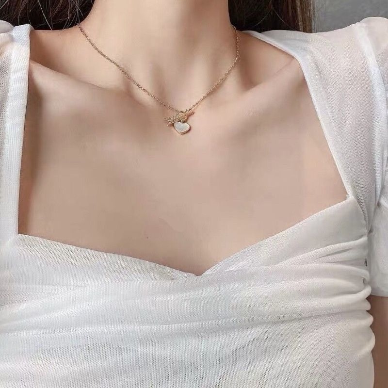 👗台灣現貨🌿ㄧ箭穿心 丘比特的箭頭 Ins甜美心形項鍊 簡約氣質鎖骨鏈項鍊 頸鏈【Q77】-細節圖6