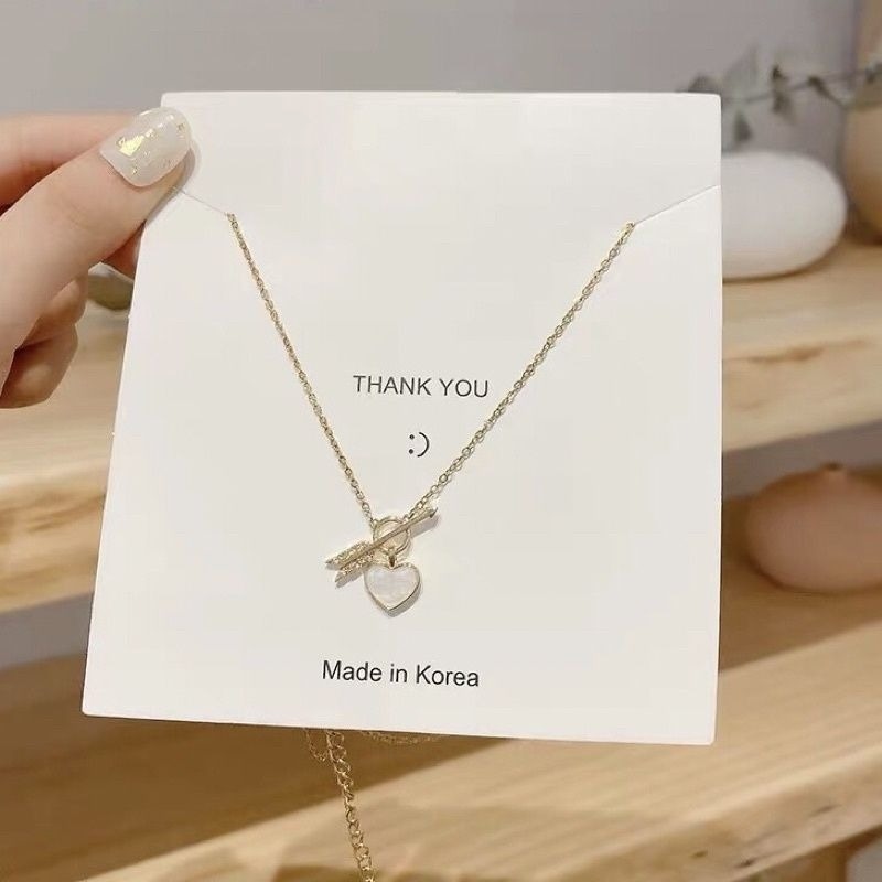 👗台灣現貨🌿ㄧ箭穿心 丘比特的箭頭 Ins甜美心形項鍊 簡約氣質鎖骨鏈項鍊 頸鏈【Q77】-細節圖7