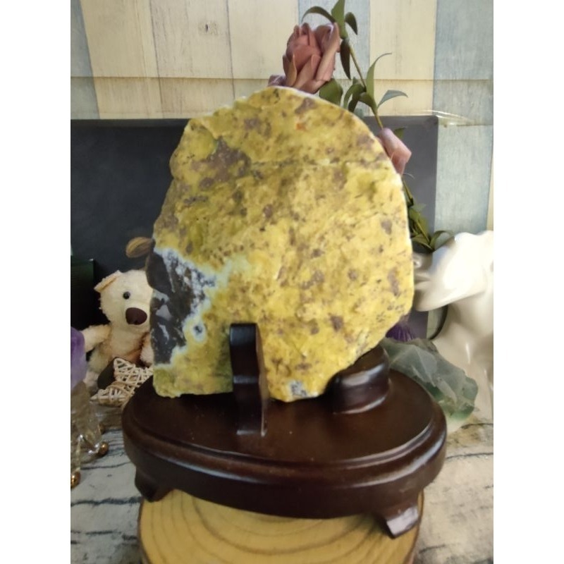 💰天然原皮原礦瑪瑙小晶洞 消磁桌上擺飾 附訂製木座720g-細節圖6