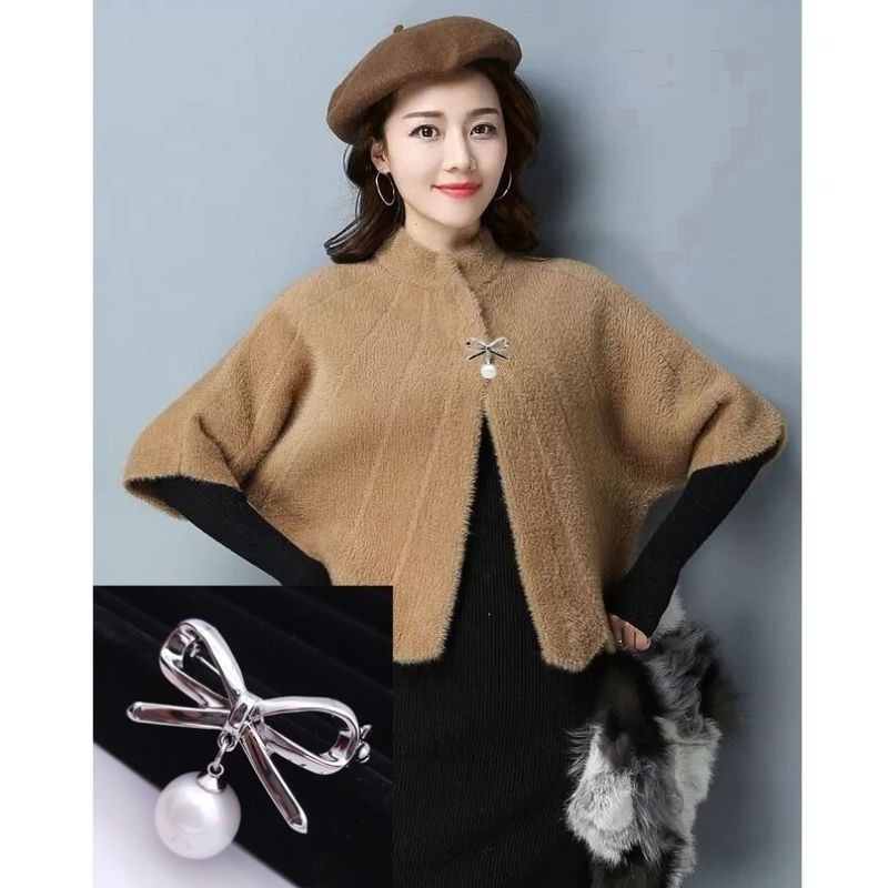 👗台灣現貨🌿韓國時尚V領防走光胸針 蝴蝶結百搭胸針 扣子裝飾領花別針固定衣服扣胸針-細節圖7